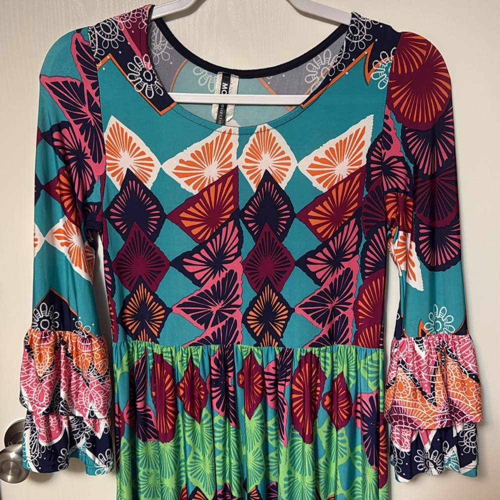 Moa Collection Multicolor Patterned Dress Size M - Picture 7 of 7